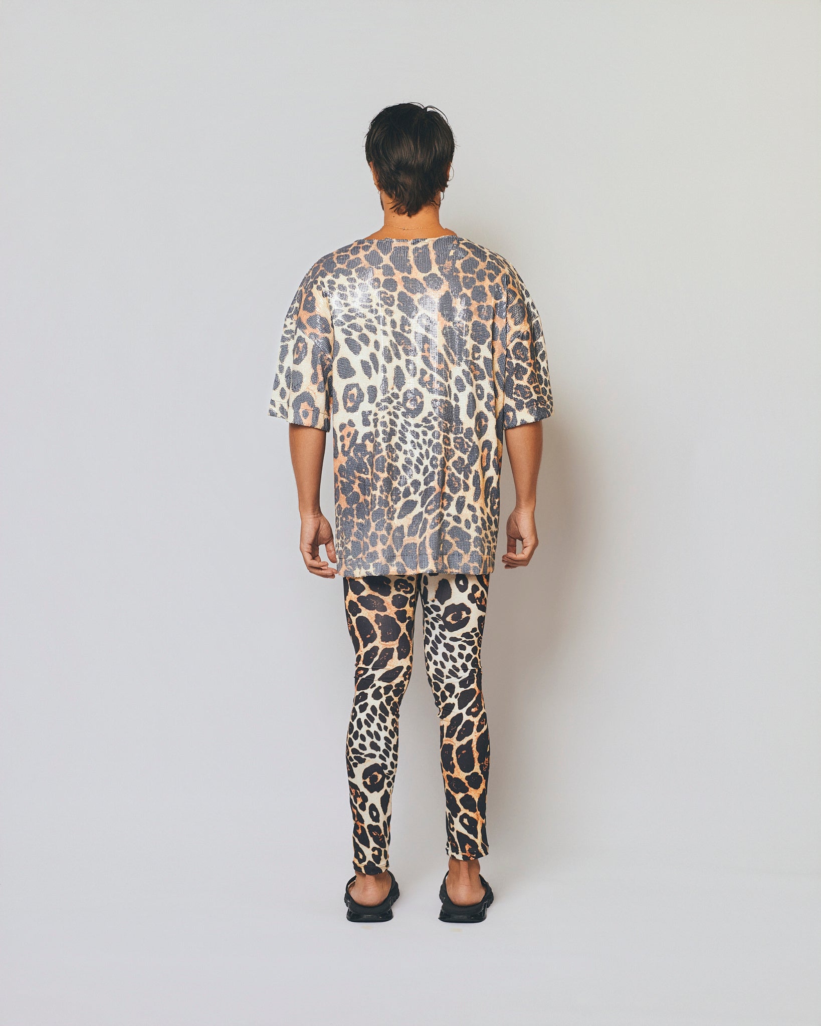 Printed Over Sequin T-Shirt