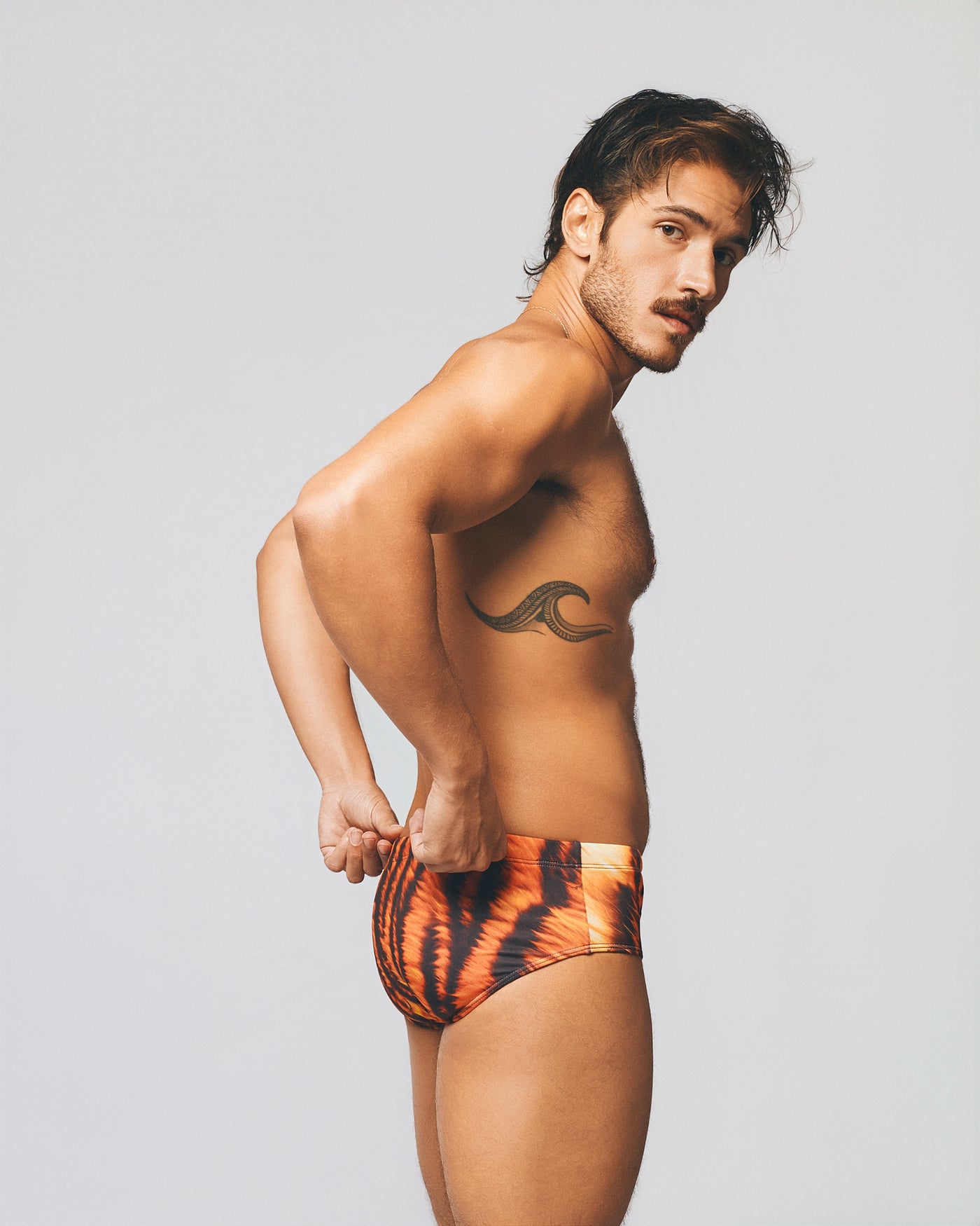 Printed Swim Brief Slip Ouro
