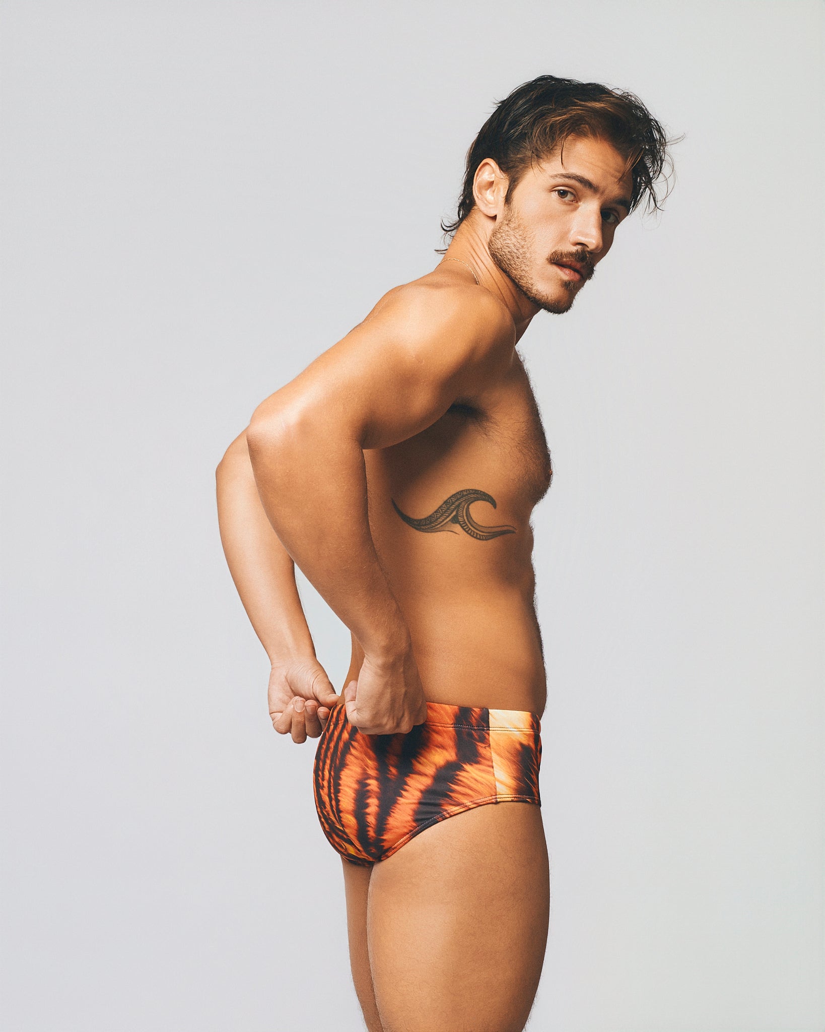 Printed Swim Brief Slip Ouro