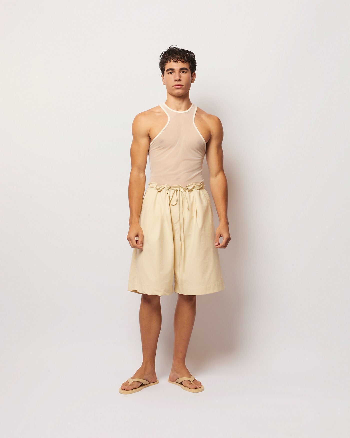 High-Neck Tulle Tank Top