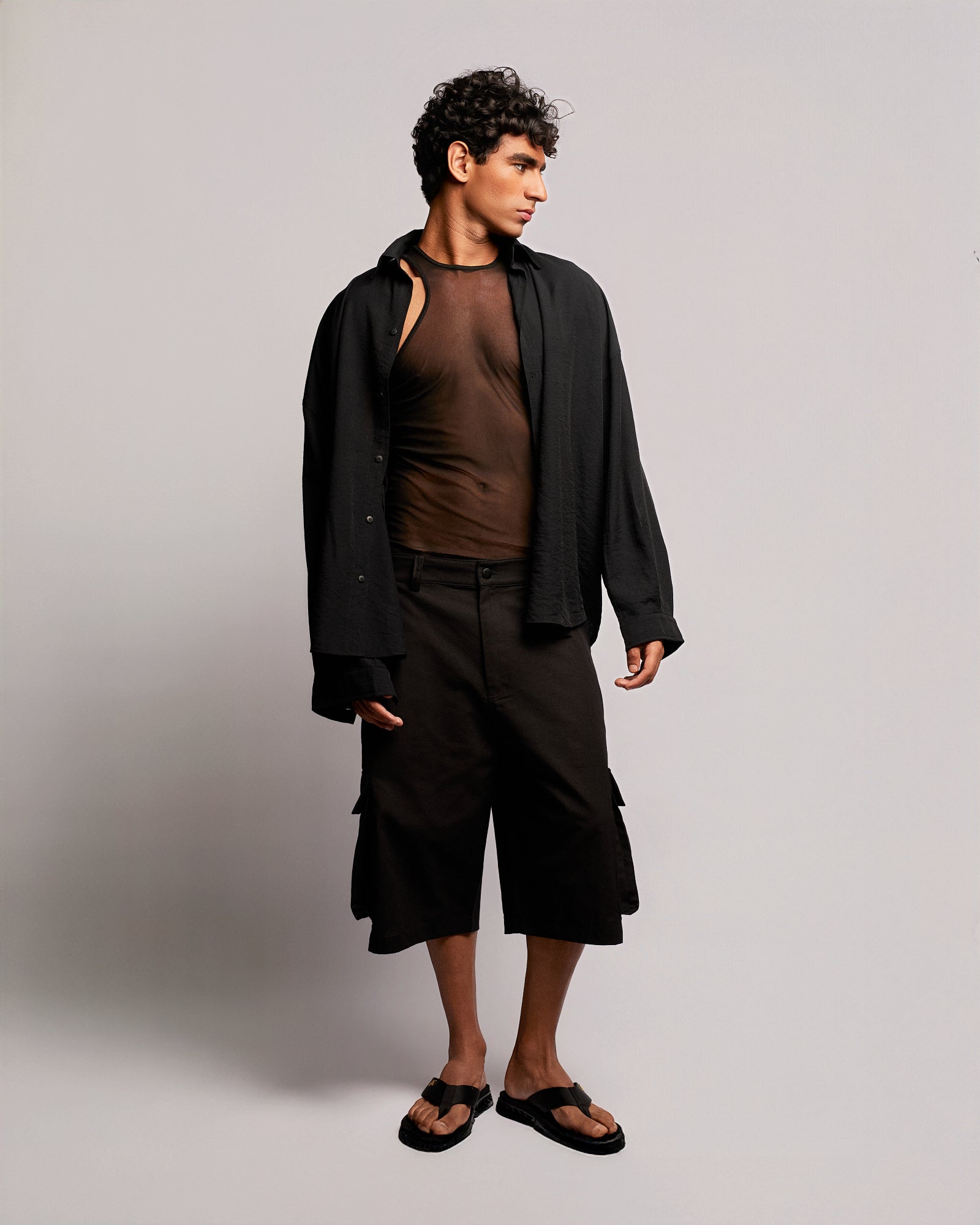 High-Neck Tulle Tank Top