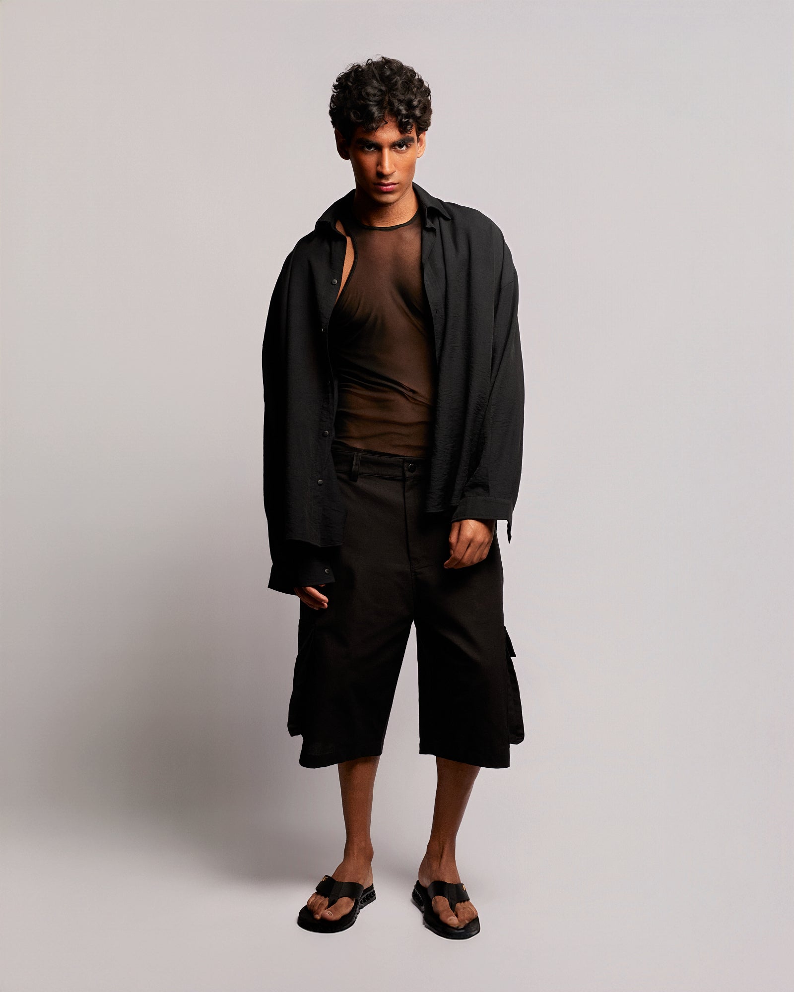 High-Neck Tulle Tank Top