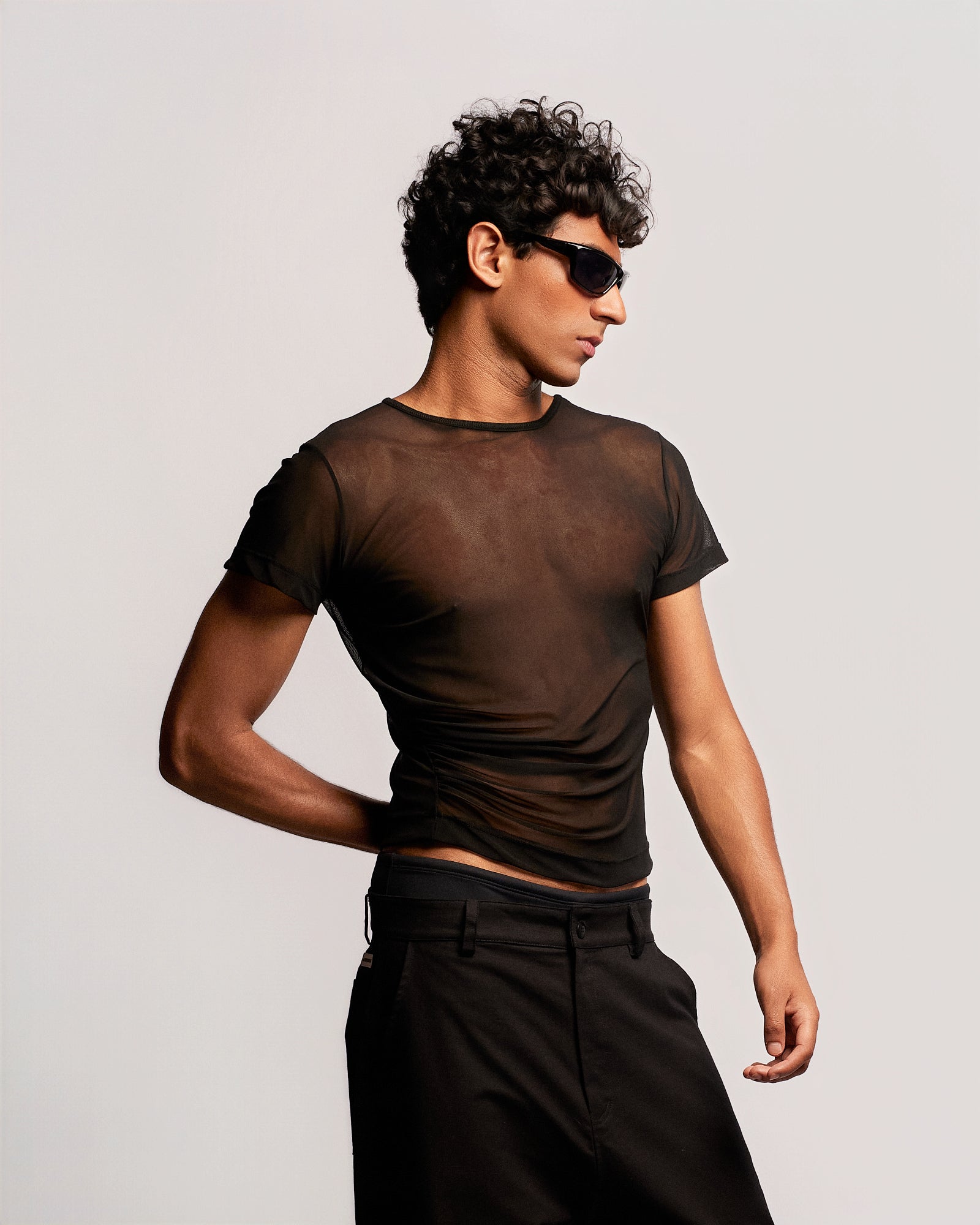 Baby Tee Shirred Tulle